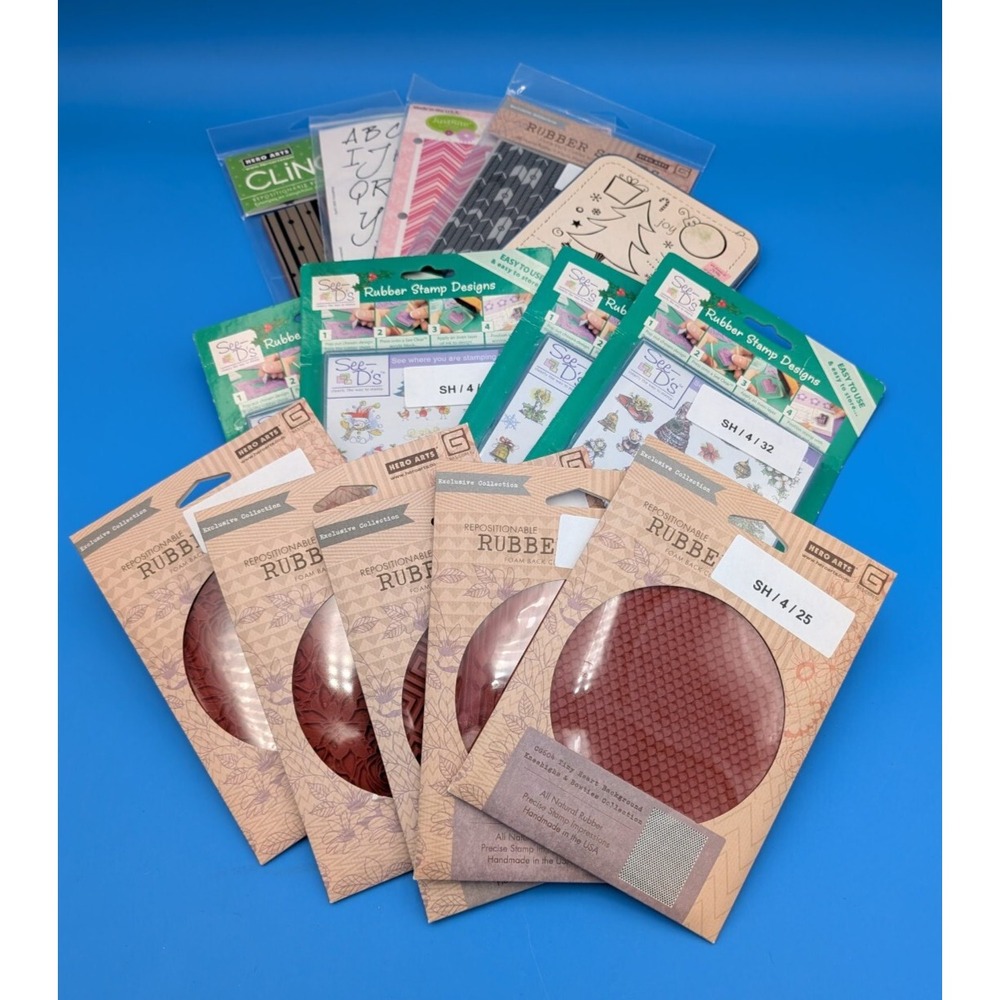 Reseller‎ Crafter Enthusiast Lot of 14 Repositional Rubber Stamps Misc Designs